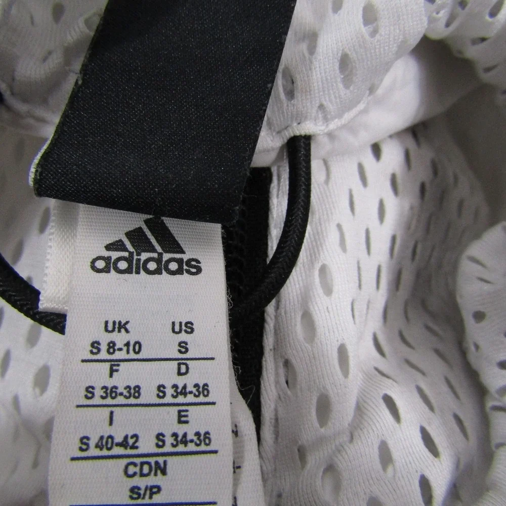Adidas Jacket Mens Small White Hooded 1/2 Zip Windbreaker Lined Pockets Running